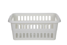 Whitefurze Large Rectangular Cream Laundry Basket